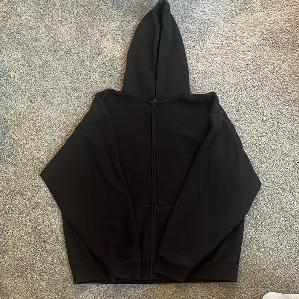 Skims cotton fleece oversized zip up sweatshirt size XS
